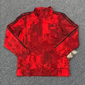 Adidas Vivid Red Full Zip Sweatshirt Pullover
